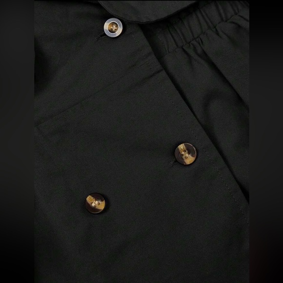 Baby girls / toddler girls black button front trench coat jacket - Picture 3 of 3